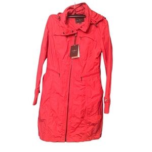 COLE HAAN W's Crinkled cotton/nylon rain coat /Size: M Red